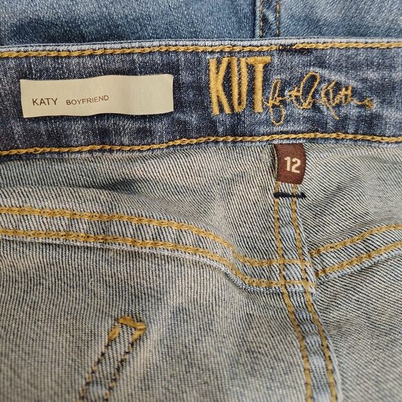 KUT from the Kloth Katy Boyfriend Sz 12 Women's Mid Rise Solid Stretch Jeans - Picture 3 of 4